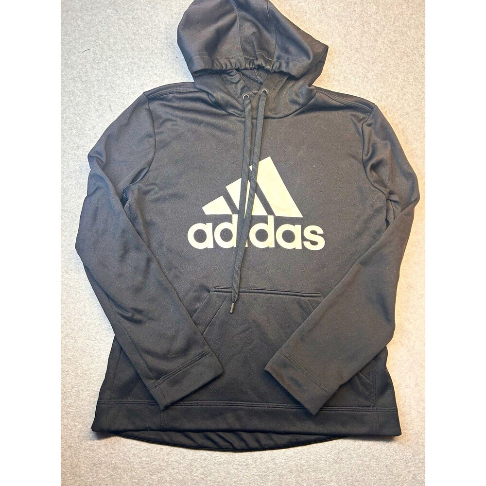 adidas AEROREADY Men's Pullover Hoodie Black S Logo Graphic Fleece Pockets